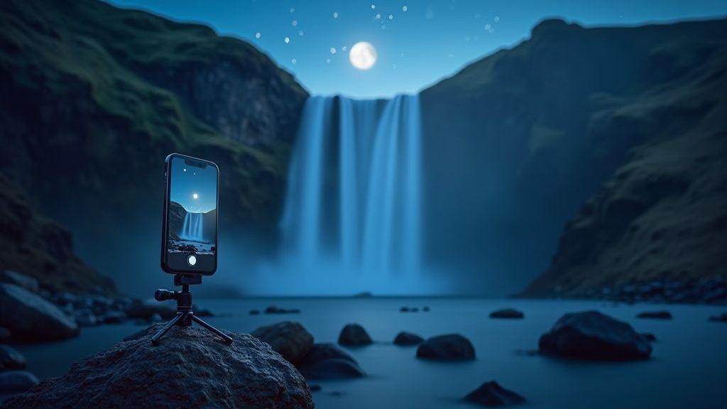 how-to-shoot-waterfalls-at-night-with-a-silky-effect-on-your-phone-complete-guide